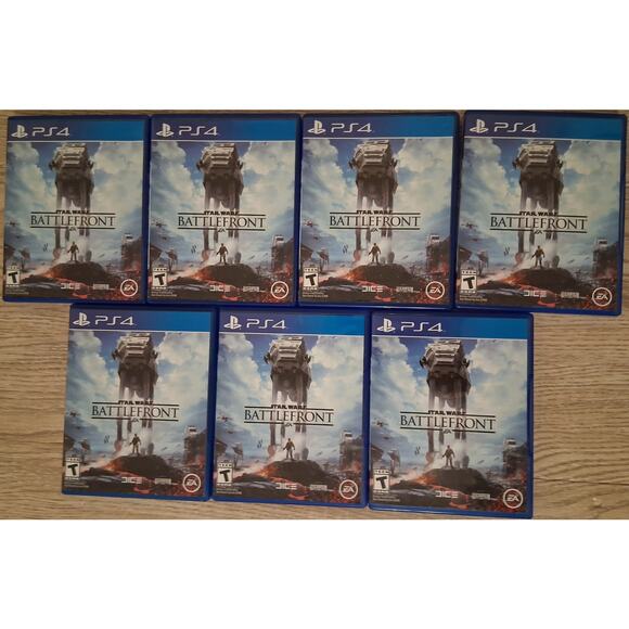 Lot Of 7 Copies Of EA Star Wars Battlefront PS4 CIB UNTESTED Pre-owned Complete - Picture 1 of 3